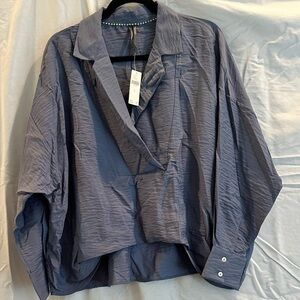 Anthropology long sleeve high low blouse